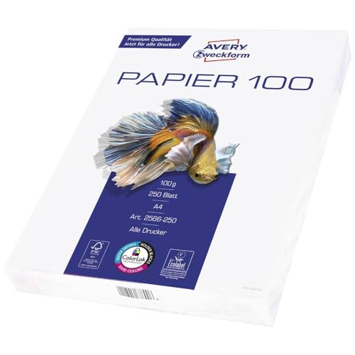 AVERY Zweckform 2566 Kopierpapier 250 Blatt 100 g/m² hochweiß