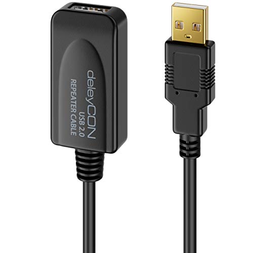 deleyCON 5m aktives USB 2.0 Kabel mit Signalverstärker